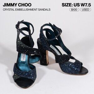 Jimmy Choo Crystal Embellishment Sandals - US W7.5
